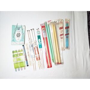 Huge Mixed Lot Vintage Knitting Needles Double Pointed Circular Various Sizes